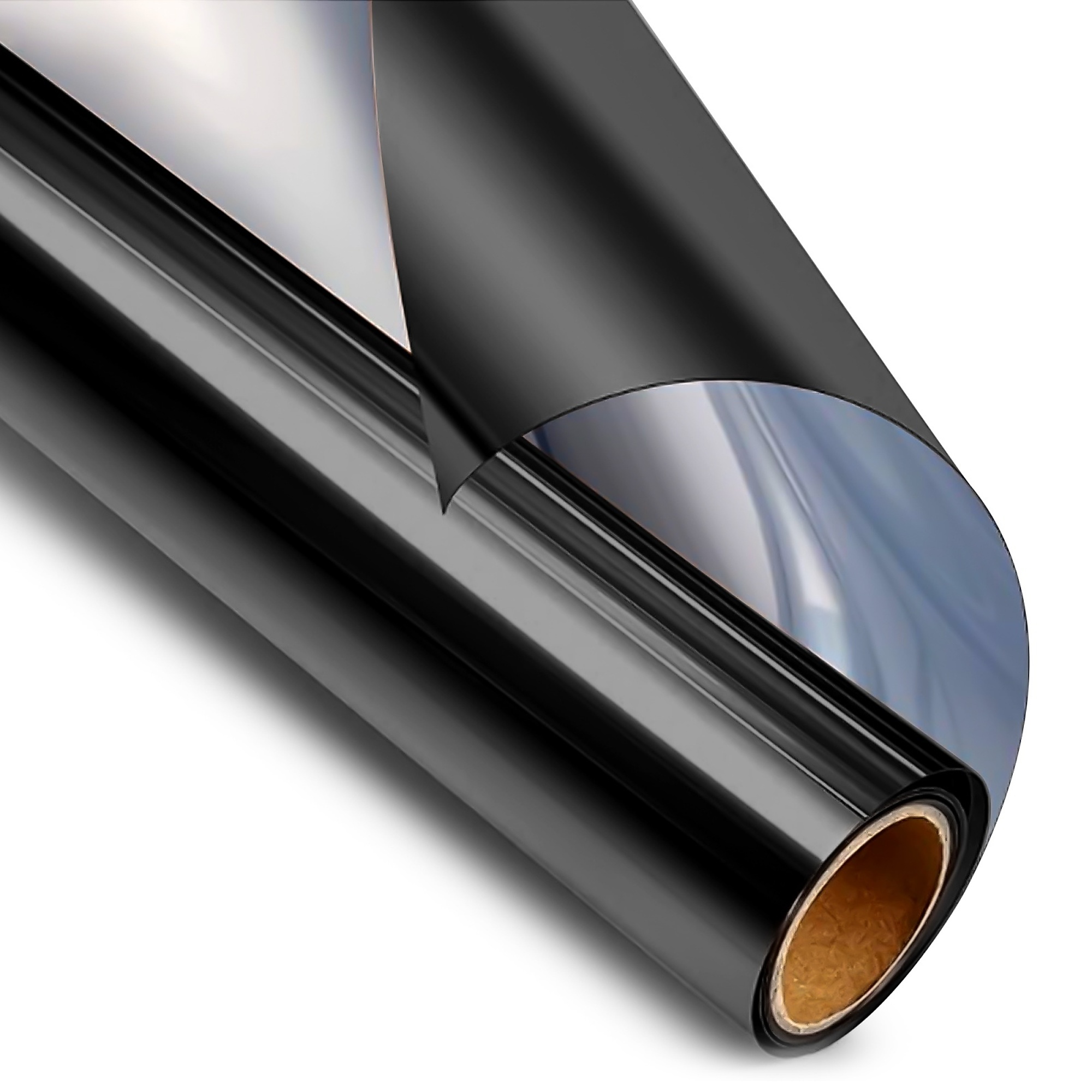 BlackTeck Heat Blocking Anti-UV Mirror Window Film — 24in. W x 394in. L, 1-Way Reflective, Black, Model# N2-5028